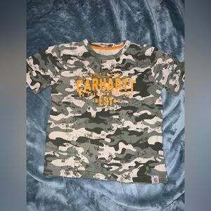 Carhartt Green Camouflage Tee with Orange Accents